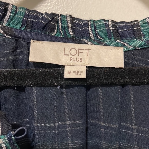 Loft Plus green and navy blue plaid swing dress - Picture 3 of 4